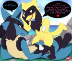  anthro collar cowgirl_position defeated dominant dominant_female duo female feral from_front_position genitals lucario male male/female meraence nintendo on_bottom on_top penetration penis pok&eacute;mon pok&eacute;mon_(species) pussy riolu sex size_difference smaller_female straddling teasing text vaginal vaginal_penetration video_games 