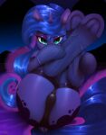  2022 absurd_res armwear butt clothing digital_media_(artwork) dock equid equine female fishnet fishnet_legwear friendship_is_magic hasbro hi_res horn legwear looking_at_viewer mammal my_little_pony princess_luna_(mlp) redvais solo unicorn 