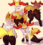  absurd_res anthro anus black_body blush blushi_(artist) bodily_fluids braixen breasts butt canid canine cheek_tuft cute_fangs dipstick_tail facial_tuft female fox fur genital_fluids genitals hi_res looking_at_viewer mammal markings nintendo nipples pok&eacute;mon pok&eacute;mon_(species) presenting presenting_hindquarters pussy pussy_juice red_body red_fur simple_background small_breasts solo stick tail_markings teeth tuft video_games white_background white_body white_fur yellow_body yellow_fur 