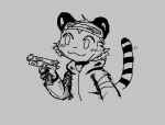  anthro biskit_(final_space) felid final_space gogles gun male mammal pantherine ranged_weapon tiger ventrexian weapon 