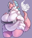  absurd_res alwaysfaceleft anthro big_breasts breasts cleavage clothed clothing eeveelution female gris_swimsuit hi_res huge_breasts navel nintendo obese obese_female overweight overweight_female pok&eacute;mon pok&eacute;mon_(species) solo sylveon thick_thighs video_games 