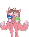  anthro archie_comics big_breasts bikini blue_eyes breasts canid canine canis clothing digital_media_(artwork) english_text female female/female fur group hair hi_res leeta_wolf_(character) lyco_wolf_(character) mammal pink_body pink_fur sega sibling sonic_the_hedgehog_(archie) sonic_the_hedgehog_(comics) sonic_the_hedgehog_(series) superbunnygt swimwear text twins wolf 
