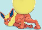  big_butt butt cinder_(justwhite) eeveelution female feral flareon genitals half-closed_eyes hi_res humanoid_genitalia justwhite looking_at_viewer narrowed_eyes nintendo pok&eacute;mon pok&eacute;mon_(species) pussy smile solo video_games 