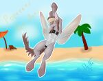  absurd_res beach bydena clothing equid equine fan_character female feral gris_swimsuit hi_res horse invalid_tag mammal marzi meme meme_clothing one-piece_swimsuit pegasus pony seaside simple_background solo swimwear translucent translucent_clothing translucent_swimwear wings yellow_eyes 