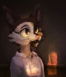  anthro calico_cat carleaux_(artist) clothed clothing digital_media_(artwork) domestic_cat felid feline felis female fully_clothed fur green_eyes hi_res mammal mottled piebald portrait rosa_(the_house) solo the_house_(netflix) three-quarter_portrait whiskers 