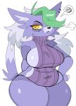  angry animatronic anthro belly big_belly big_breasts blush blush_lines bodily_fluids breasts canid canine canis clothed clothing digital_media_(artwork) ear_piercing eyelashes female five_nights_at_freddy&#039;s five_nights_at_freddy&#039;s:_security_breach fur green_hair grey_body grey_fur grey_hair hair hi_res long_hair machine mammal multicolored_body multicolored_fur navel piercing puppychan48 purple_body purple_fur robot roxanne_wolf_(fnaf) scottgames sigh simple_background solo sweat thick_thighs two_tone_body two_tone_fur two_tone_tail video_games wide_hips wolf yellow_eyes 