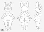  absurd_res big_ears big_eyes breasts chiropteran claws clothed clothing fangs female hair hi_res mammal mary_blooder_(mr_valentine00) model_sheet monochrome mr_valentine00 pointy_nose pteropodid short_stack solo thick_thighs wide_ass wide_hips 