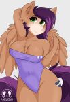  anthro big_breasts breasts cleavage clothed clothing equid equine fan_character female friendship_is_magic hasbro hi_res horse mammal my_little_pony pandaman90 pony solo swimwear thick_thighs wings 