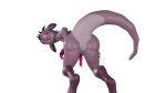  ambrose_the_kobold anal anal_penetration animated anthro bodily_fluids butt claws cum cum_in_ass cum_inside egg genital_fluids genitals horn kobold large_penetration loop male metalslay3rs oviposition penetration penis pink_eyes solo 