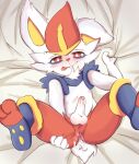  acomfyblanket after_anal after_orgasm after_sex afterglow anthro anus balls blush bodily_fluids cinderace cum cum_from_ass cum_in_ass cum_inside erection genital_fluids genitals hi_res humanoid_genitalia humanoid_penis leaking_cum lying male nintendo on_back pawpads paws penis pok&eacute;mon pok&eacute;mon_(species) presenting red_eyes smile solo spread_legs spreading tongue video_games 