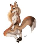  2021 anthro breasts canid canine digital_media_(artwork) featureless_breasts female fingers flashlioness fox kneeling mammal nude simple_background smile white_background 