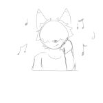  anthro biolumine canid canine canis clothed clothing fluffy fluffy_hair gray(biolumine) hair hand_on_face happy hi_res humanoid long_sleeves male mammal musical_note peaceful solo wolf 