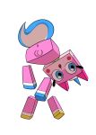  2021 alpha_channel anus dzk felid feline female feral floating_limbs genitals hi_res horn lego looking_at_viewer looking_back looking_back_at_viewer mammal nude pussy rear_view simple_background solo the_lego_movie transparent_background unikitty 