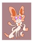  big_ears big_eyes canid canine delegantstuff eeveelution female feral fluffy fluffy_tail fox fur mammal nintendo pok&eacute;mon pok&eacute;mon_(species) pupils ribbons simple_nose smile solo sylveon video_games white_body white_fur white_pupils 