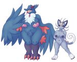  3_toes 4_toes absurd_res alolan_meowth alpha_channel anisodactyl anthro anthrofied areola avian beak belly big_belly big_breasts big_feet big_nipples big_pussy biped bird black_feet blue_body blue_feathers breasts butt claws clitoris crotch_tuft curvy_figure dark_nipples feathered_wings feathers feet felid feline female fur genitals grey_body grey_fur grey_nipples grey_skin group half-closed_eyes hi_res honchkrow huge_breasts huge_nipples huge_thighs mammal mature_female multicolored_body multicolored_skin narrowed_eyes nintendo nipples non-mammal_breasts nude overweight overweight_anthro patohoro pink_nipples plump_labia pok&eacute;mon pok&eacute;mon_(species) pok&eacute;morph presenting puffy_nipples pussy red_eyes regional_form_(pok&eacute;mon) tail_feathers talons text thick_thighs toe_claws toes tuft two_tone_body two_tone_skin video_games voluptuous whiskers white_body white_feathers white_feet wings yellow_eyes 