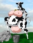  anthro bovid bovine breasts bucket cattle container doodledan86 female hi_res mammal solo teats udders 