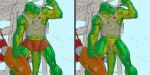  abs anthro balls bottomless bottomless_anthro bottomless_male clothed clothing crocodile crocodilian crocodylid deltoids ducati eyewear forearm_muscles genitals glasses green_body hi_res humanoid_genitalia humanoid_hands humanoid_penis league_of_legends male multicolored_body muscular muscular_anthro muscular_male nipples non-mammal_nipples outside pecs penis quads renekton reptile riot_games scalie shirt sketch sketch_background small_penis solo solo_focus spread_legs spreading tank_top tank_top_only topwear two_tone_body video_games 