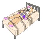  anthro bdsm bed bird_dog bondage booties bound breasts canid canine canis clothing collar cuff_(restraint) diaper domestic_dog dyed-hair female furniture gag golden_retriever handwear hi_res hunting_dog katanagirl mammal medical_restraints mittens pacifier pacifier_gag restraints retriever shock_collar solo zoey_(potato565) 