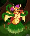  anthro blush dragon female hasbro hi_res my_little_pony nude smolder tentacle_monster tentacles 
