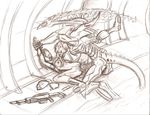  alien guardsman lictor monochrome rape size_queen sketch tyranid warhammer_40k 