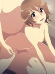  blush censored double_penetration fat fat_man highres hirasawa_yui k-on! nude sex short_hair 