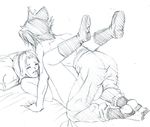  1boy 1girl haruno_sakura legs_up missionary monochrome naruto sex shizuki_shinra sidukisinra sketch uchiha_sasuke vaginal 