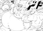  2017 anthro belly big_belly bottomwear boxing boxing_gloves charging clothing duo eye_contact felid front_view hair handwear lion looking_at_another male mammal mane musclegut muscular navel pantherine rando_(reagan700) reagan700 rear_view rhinocerotoid shorts sport 