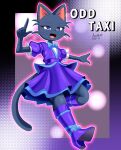  1:1 2021 anthro aozora_(tasogare_aozora) blue_eyes bottomwear clothing domestic_cat dress felid feline felis female fur mammal odd_taxi open_mouth skirt solo teenager title young yuki_mitsuya_(odd_taxi) 