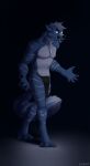  2022 4_toes 5_fingers anthro canid canine clothed clothing digital_media_(artwork) feet fingers fur hair hi_res male mammal open_mouth sinalanf smile solo teeth toes tongue 