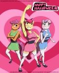  2018 :3 anthro anthrofied apple_bloom_(mlp) blossom_(powerpuff_girls) blush breasts bubbles_(powerpuff_girls) cartoon_network clothed clothing crossed_arms cutie_mark_crusaders_(mlp) dress equid equine female friendship_is_magic group hi_res horn hornygraphite mammal my_little_pony pear_butter_(mlp) pegasus powerpuff_girls scootaloo_(mlp) smile sweetie_belle_(mlp) teeth trio unicorn wings 