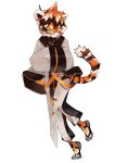  absurd_res anthro arknights black_body clothing earpiece felid female fur hair hi_res hypergryph mammal multicolored_body multicolored_fur multicolored_hair orange_body orange_fur orange_hair pantherine rocomoco_neko solo studio_montagne tiger video_games waaifu_(arknights) white_body white_fur white_hair 