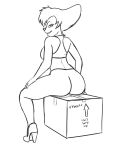  1:1 2022 absurd_res anthro big_butt black_and_white bottomwear box breasts butt callmewritefag canid canine clothed clothing container digital_drawing_(artwork) digital_media_(artwork) disney english_text female goof_troop hair hi_res looking_at_viewer mammal mature_anthro mature_female monochrome pants peg_pete simple_background sketch smile solo text thick_thighs tight_clothing workout_clothing yoga_pants 
