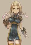 1girl blonde_hair blue_eyes braid breasts closed_mouth final_fantasy final_fantasy_xii highres jewelry kawabata long_hair looking_at_viewer medium_breasts penelo simple_background solo thighhighs twin_braids twintails 