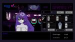  1girl black_eyes breasts colored_skin crossover expressionless flower long_hair oneshko original parody purple_flower sewerslvt small_breasts solo style_parody va-11_hall-a very_long_hair white_skin 