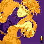  1boy birthmark claws dio_brando headband highres jacket jojo_no_kimyou_na_bouken leotard limited_palette male_focus mogy88428 nailpolish outstretched_hand solo stardust_crusaders 