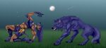  absurd_res anthro blue_body blue_fur canid canine canis digitigrade female feral fur hi_res human humanoid mammal mid_transformation solo transformation were werecanid werecanine werewolf wolf zhekathewolf ztw2022 
