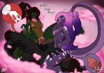  absurd_res anthro bodily_fluids breed crocanine cum cum_inside emerald(lotusgoatess) female genital_fluids group group_sex hi_res knot knotting lotusgoatess male male/female obsidian_(lotusgoatess) oral reptile scalie selene_(krysalynekitsune) sex threesome tongue 