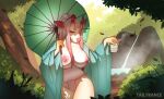  animal_crossing asian_clothing breasts clothing east_asian_clothing hi_res hot_spring invalid_tag japanese_clothing lewd_(disambiguation) nintendo shino shino_(animal_crossing) tailtrance video_games water 