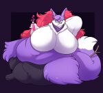  anthro belly big_belly big_breasts braixen breasts canid canine chub-united eyewear featureless_breasts female fur glasses hi_res holding_object holding_potion huge_breasts licking licking_lips licking_own_lips looking_at_viewer mammal morbidly_obese morbidly_obese_anthro morbidly_obese_female navel nintendo obese obese_anthro obese_female overweight overweight_anthro overweight_female pok&eacute;mon pok&eacute;mon_(species) potion purple_body purple_fur self_lick tongue tongue_out video_games violet_(violetphox) white_body white_fur 