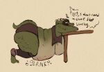  anthro argonian belly bent_over bethesda_softworks big_belly big_breasts big_butt bodily_fluids bottomwear breasts butt clothed clothing deeja dialogue english_text female green_body green_scales horn huge_breasts kafrizzzle leaning_on_table legwear love_handles morbidly_obese morbidly_obese_anthro morbidly_obese_female obese obese_anthro obese_female open_clothing open_topwear overweight overweight_anthro overweight_female pale_body pale_scales reptile rumbling_stomach scales scalie side_view simple_background sweat text the_elder_scrolls thick_tail thick_thighs topwear video_games 