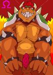  anthro bodily_fluids bowser cum drooling first_person_view genital_fluids genitals hi_res jamal_void_everycandyheart king male mario_bros muscular muscular_male nintendo overweight penis royalty saliva simple_background slightly_chubby solo video_games 