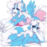  2022 absurd_res anthro areola breasts clothing equid equine eyebrows fan_character female fingers hasbro hi_res icy_heart looking_at_viewer mammal my_little_pony nipples pegasus simple_background tolsticot wings 
