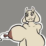  animated anthro big_breasts boss_monster bovid breasts caprine deltarune female floating_hands goat mammal monster nipple_fetish nipple_play nude outline sassy_dolly solo solo_focus toriel undertale undertale_(series) video_games white_outline 