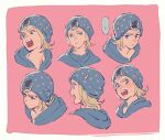  beanie blonde_hair blue_eyes blush character_sheet expressions hat hood hoodie horseshoe_ornament johnny_joestar jojo_no_kimyou_na_bouken male_focus open_mouth shouting son_(skvnmn0) star_(symbol) star_print steel_ball_run sweatdrop 