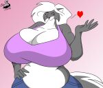  &lt;3 anthro blowing_kiss breasts chrisandcompany cleavage clothed clothing female hi_res kelsey_sienna mammal mephitid one_eye_closed skunk solo wink 