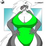  absurd_res anthro big_breasts breasts chrisandcompany cleavage clothed clothing female hi_res huge_breasts kelsey_sienna mammal mephitid skunk solo swimwear 