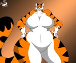  anthro breasts chrisandcompany featureless_breasts felid female mammal pantherine solo tiger 