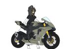  amelya_azra anthro bottomwear breasts canid canine clothed clothing digital_media_(artwork) female fox fur looking_at_viewer mammal motorcycle mzzrlaraz pants rider riding riding_motorcycle shirt smile solo topwear vehicle yamaha 