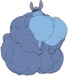  2021 alien anthro anthrofied big_breasts big_muscles biped black_eyes blue_body blue_fur blush breasts chest_tuft colored_sketch crossgender cute_fangs disney experiment_(lilo_and_stitch) eyebrows eyelashes featureless_breasts female fur head_tuft hi_res huge_breasts huge_muscles hyper hyper_breasts hyper_muscles lilo_and_stitch marvolk mtf_crossgender muscular notched_ear raised_eyebrow simple_background sketch small_tail solo stitch_(lilo_and_stitch) thick_thighs tuft white_background 