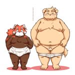  ... 2022 ailurid anthro balls belly blush brown_body bulge canid canine canis censored clothing domestic_dog duo flaccid futaba_kotobuki genitals humanoid_genitalia humanoid_hands humanoid_penis kemono male male/male mammal moobs namihira_kousuke nipples overweight overweight_male penis red_body red_panda size_difference takagi_kyou trouble_(series) underwear young 